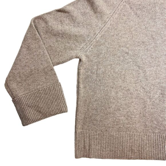 Reformation Garrett Cashmere Cropped Turtleneck Sweater Size L Oatmeal Knit NWT - Picture 10 of 16
